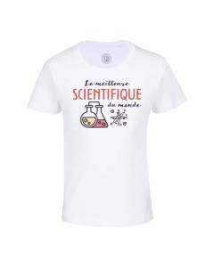 T-shirt Enfant Blanc La Meilleure Scientifique du Monde Science Physique Mathématique Biologie Einstein