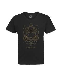T-shirt Enfant Noir Cancer Signe Astrologie Bohème Zodiaque Astres Constellation
