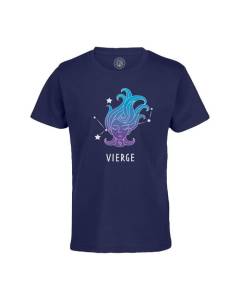 T-shirt Enfant Bleu Vierge Signe Astrologie Prevision Stellaire Céleste Solaire Sideral Etoile