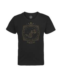 T-shirt Enfant Noir Verseau Cartomancie Signe Astrologie Zodiaque Astres Constellation Tarot