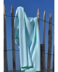 Drap de bain bambou (Bleu ciel) - ultra absorbant et compact 70 cm x 150 cm - FIBAO