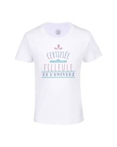 T-shirt Enfant Blanc Certifiée meilleure Filleule de l'univers Famille Parrain Marraine