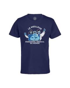 T-shirt Enfant Bleu Le Meilleur Personnel Médical du Monde Docteur Urgence Medecin Hopital