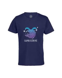 T-shirt Enfant Bleu Capricorne Signe Astrologie Prevision Stellaire Céleste Solaire Sideral Etoile
