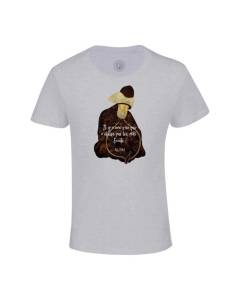 T-shirt Enfant Gris Il y a Une Voix Qui N'utilise Pas Les Mots Rumi Citation Meditation Spiritualité