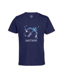 T-shirt Enfant Bleu Sagittaire Signe Astrologie Prevision Stellaire Céleste Solaire Sideral Etoile