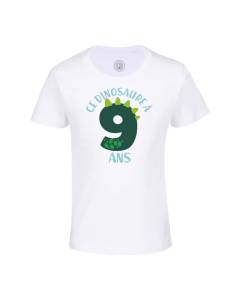 T-shirt Enfant Blanc Ce Dinosaure À 9 Ans Anniversaire Celebration Enfant Cadeau