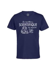 T-shirt Enfant Bleu Le Meilleur Scientifique du Monde Science Physique Mathématique Biologie Einstein