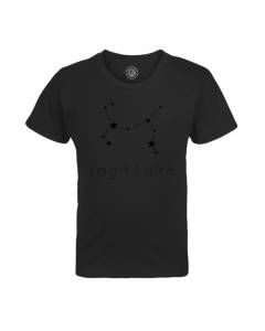 T-shirt Enfant Noir Sagittaire Etoile Signe Astrologie Constellation Minimaliste