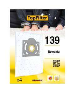 Lot de 4 sacs aspirateur pour Rowenta TopFilter Premium ref. 64139