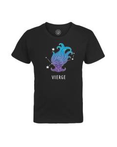 T-shirt Enfant Noir Vierge Signe Astrologie Prevision Stellaire Céleste Solaire Sideral Etoile
