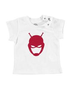 T-shirt Bébé Manche Courte Blanc Ant-man Super Héros BD Film Geek