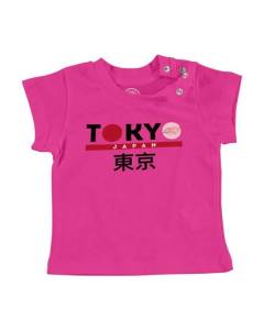 T-shirt Bébé Manche Courte Rose Tokyo Japan Japon Asie Culture Ville Sakura