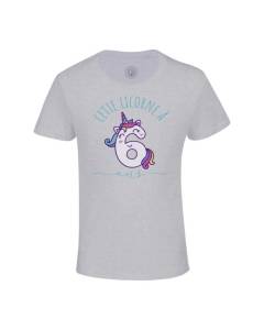 T-shirt Enfant Gris Cette Licorne À 6 Ans Anniversaire Celebration Enfant Cadeau