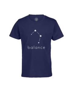 T-shirt Enfant Bleu Balance Etoile Signe Astrologie Constellation Minimaliste
