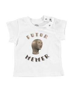 T-shirt Bébé Manche Courte Blanc Futur Memer Internet Culture Geek Memes