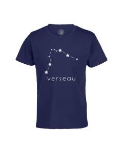 T-shirt Enfant Bleu Verseau Etoile Signe Astrologie Constellation Minimaliste