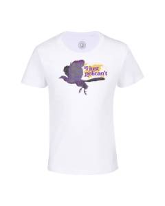T-shirt Enfant Blanc I Just Pelican't Collage Parodie Humour Vintage Illustration Art Animal Oiseau Jeu de Mot Anglais Puns Zoomer