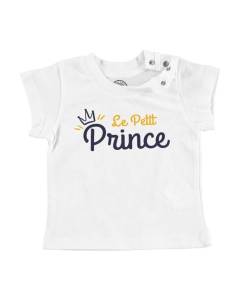 T-shirt Bébé Manche Courte Blanc Le Petit Prince St Exupery Mignon Enfant