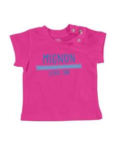T-shirt Bébé Manche Courte Rose Mignon Level 100 Bébé Irresistible