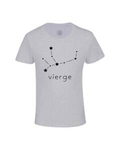 T-shirt Enfant Gris Vierge Etoile Signe Astrologie Constellation Minimaliste