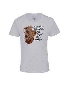 T-shirt Enfant Gris Le Spectacle de la Nature est Toujours Beau Aristote Citation Philosophie