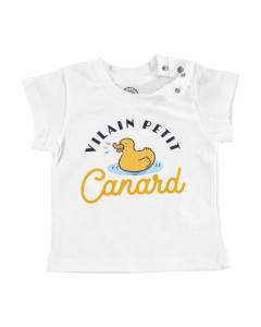T-shirt Bébé Manche Courte Blanc Vilain Petit Canard Enfant Expression