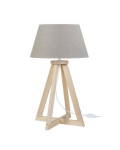 TOSEL Lampe à poser 1 lumière - luminaire intérieur - tissu  gris - Style inspiration nordique - H52cm L30cm P30cm