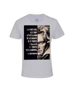 T-shirt Enfant Gris La Musique Est Une Révélation Citation Inspirante célébrité Art Beethoven Musique