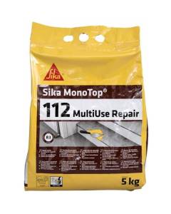 Mortier R4 fibré SIKA Monotop 112 Multiuse Repair - 5kg pour réparation et ragréage de murs intérieurs en béton