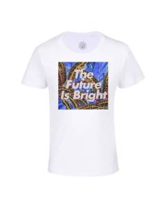T-shirt Enfant Blanc The Future is Bright Botanicque Collage Nature Fleurs Humour Vintage Parodie