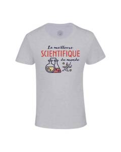 T-shirt Enfant Gris La Meilleure Scientifique du Monde Science Physique Mathématique Biologie Einstein