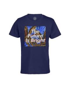 T-shirt Enfant Bleu The Future is Bright Botanicque Collage Nature Fleurs Humour Vintage Parodie