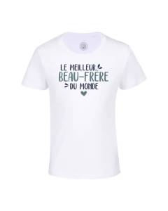 T-shirt Enfant Blanc Le Meilleur Beau-Frère du Monde Famille Idée Cadeau