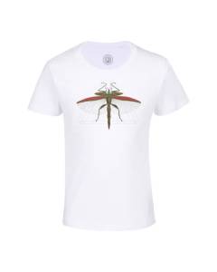T-shirt Enfant Blanc Vintage Insecte Botanique Collage Nature Illustration Géometrie
