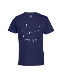 T-shirt Enfant Bleu Vierge Etoile Signe Astrologie Constellation Minimaliste