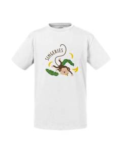 T-shirt Enfant Blanc Mr. Singe Roi des Singeries Dessin Illustration