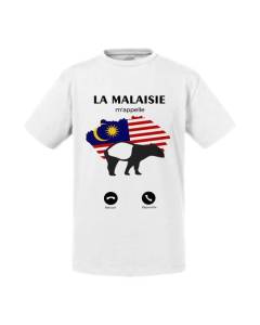 T-shirt Enfant Blanc La Malaisie M'Appelle Drapeau Tapir Animaux