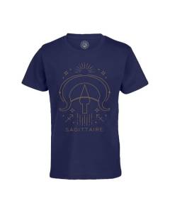 T-shirt Enfant Bleu Sagittaire Signe Astrologie Bohème Zodiaque Astres Constellation