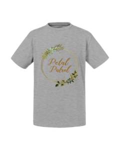 T-shirt Enfant Gris Petal Patrol Mariage Noces Cercle Fleurs