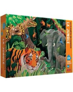 Puzzle 220 pièces et livre La planète en danger - Jungle - Marque Sassi - Mixte - A partir de 7 ans