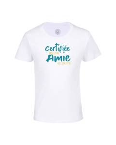 T-shirt Enfant Blanc Certifiée meilleure Amie de l'univers Fille Amie Copine Amitié