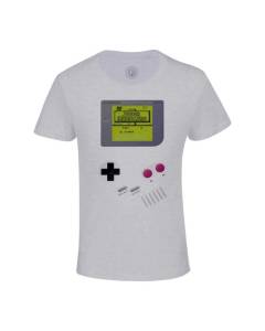 T-shirt Enfant Gris Old School Game Console Portable Jeux Video Retro Video Game 1990