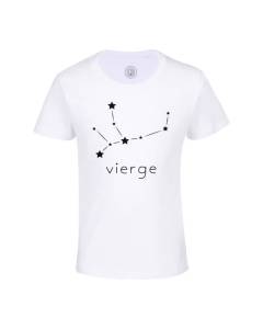 T-shirt Enfant Blanc Vierge Etoile Signe Astrologie Constellation Minimaliste