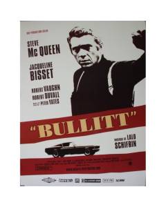 Bullit Affiche originale de cinéma Petit format 53x40cm Roulée Steve McQueen