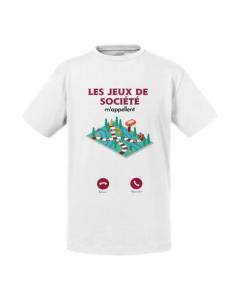 T-shirt Enfant Blanc Les Jeux de Société M'Appellent Loisir Board Games