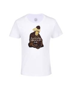 T-shirt Enfant Blanc Il y a Une Voix Qui N'utilise Pas Les Mots Rumi Citation Meditation Spiritualité