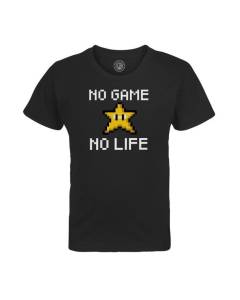 T-shirt Enfant Noir No Game No Life 8 Bits Jeux Video Game Pixel Art Arcade Retro Gaming