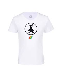 T-shirt Enfant Blanc Manic Miner 8 Bits Character Mascot Classic Jeux Video Retro Game