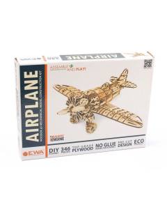 Maquette 3D En Bois - Avion 42 Cm - EWA - Puzzle Mécanique - 346 Pièces
